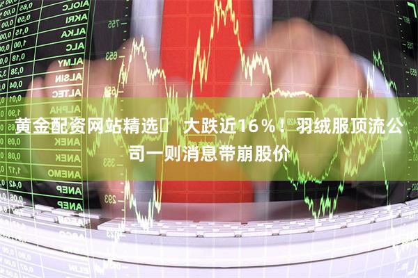 黄金配资网站精选	 大跌近16％！羽绒服顶流公司一则消息带崩股价