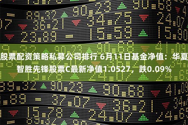 股票配资策略私募公司排行 6月11日基金净值：华夏智胜先锋股票C最新净值1.0527，跌0.09%