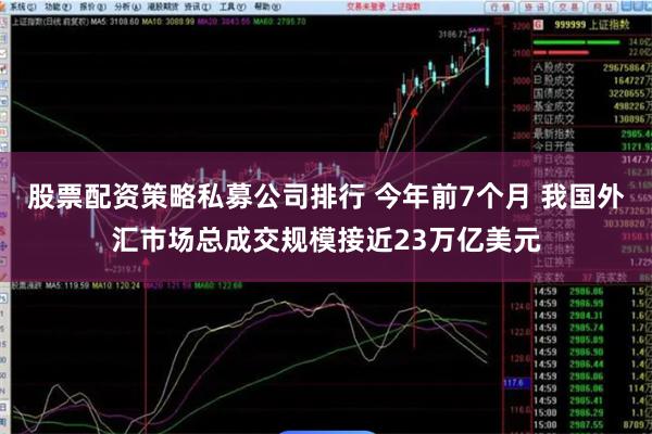 股票配资策略私募公司排行 今年前7个月 我国外汇市场总成交规模接近23万亿美元