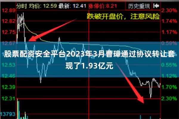 股票配资安全平台2023年3月曹璋通过协议转让套现了1.93亿元