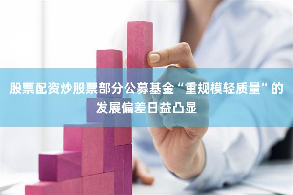 股票配资炒股票部分公募基金“重规模轻质量”的发展偏差日益凸显